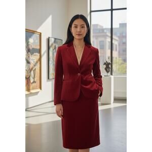 Vintage-Style East 5th Red Power Suit | Career Wear | 14WP Petite NWOT